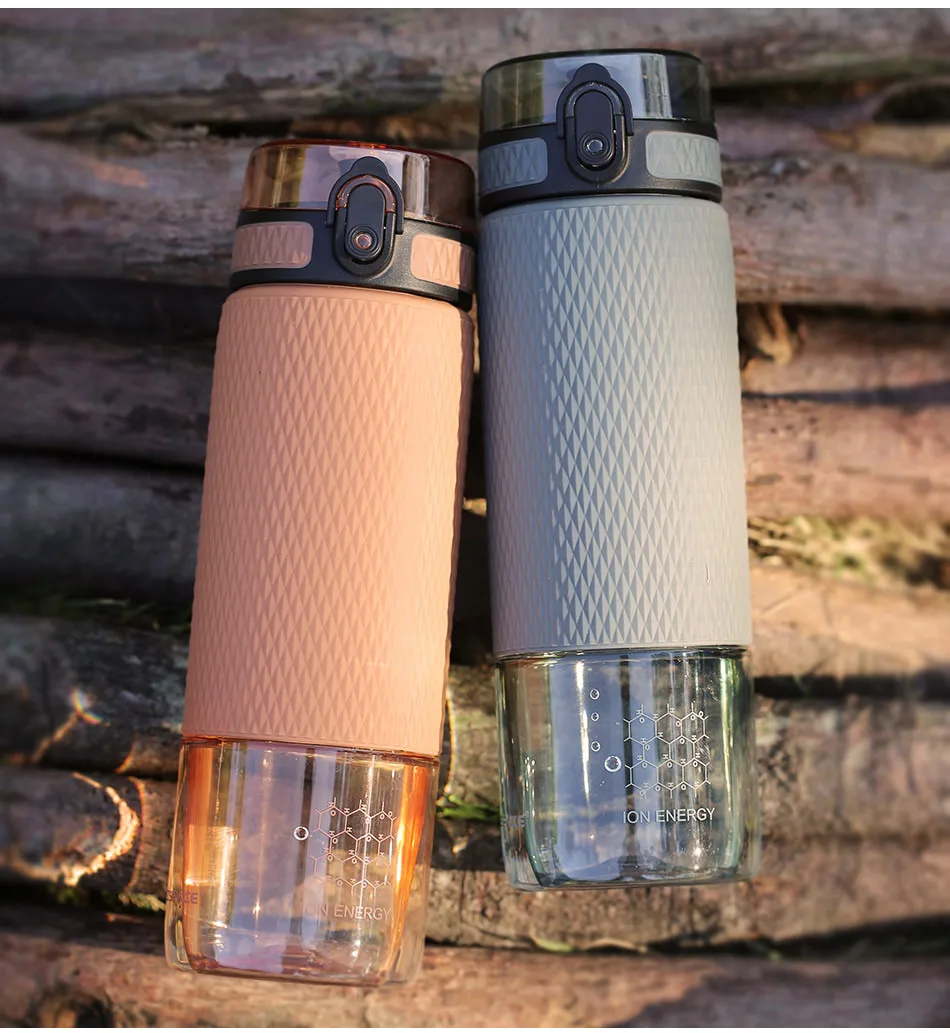 UZSPACE 700ml Tritan Sports Water Bottles Creative Portable buckle Lemon fruit tea Filter Shaker Drink Bottle For Water BPA Free680ML5057_11