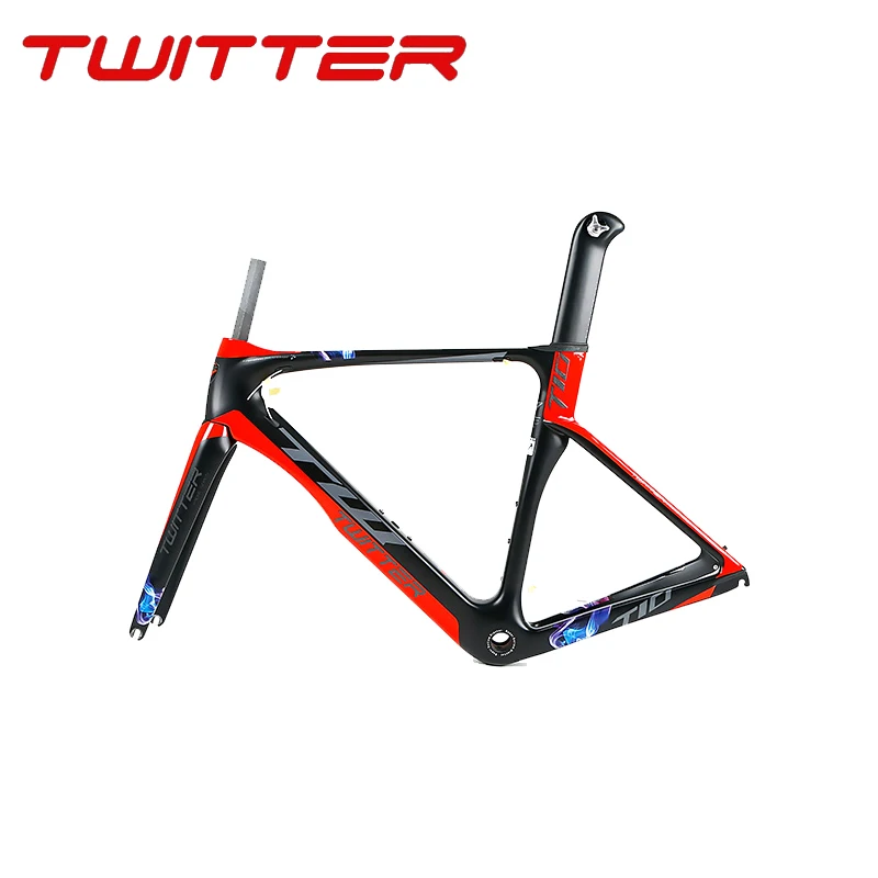 

2018 New T10 carbon fiber highway frame full internal line road 700C with Carbon front fork and seat tube buckle free shipping
