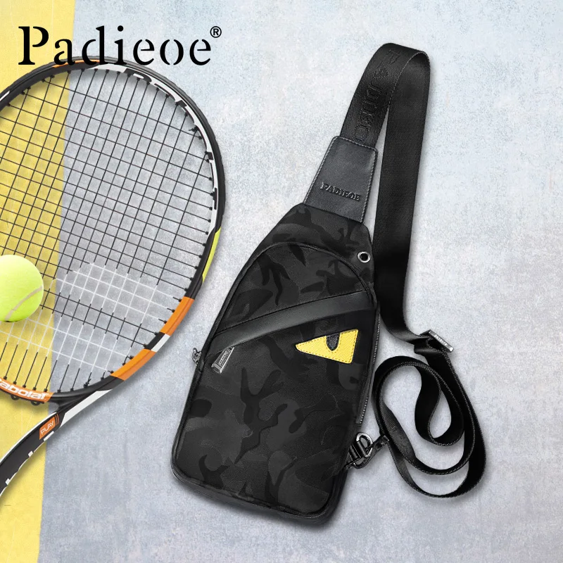 

Padieoe Male Chest Bags Camouflage Nylon Shoulder Bags Korean Men Crossbody Bags For Travel SchooldBags Fashion Chest Pack Black