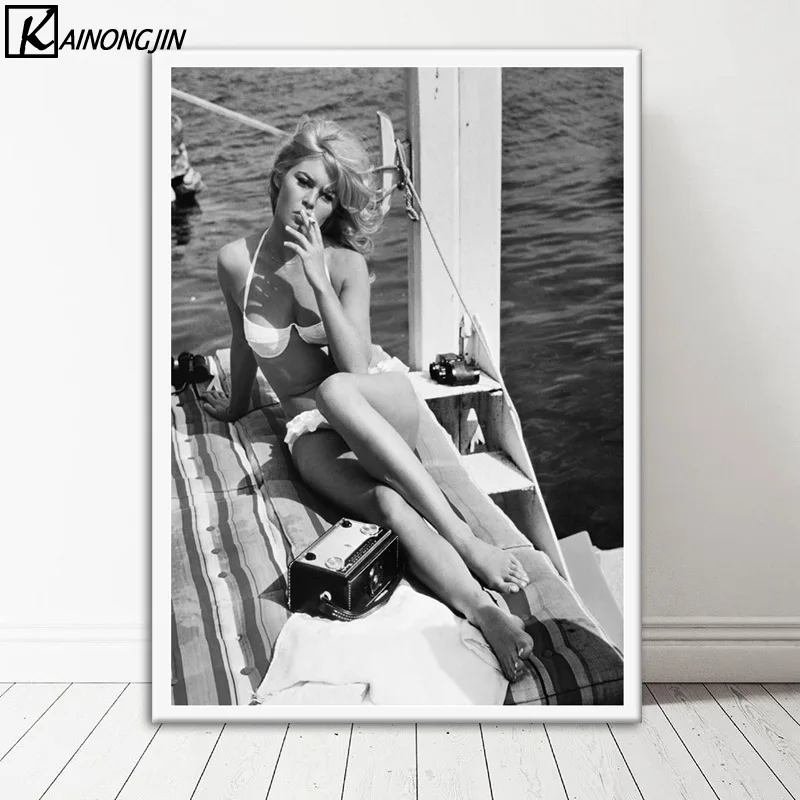 

Brigitte Bardot Classic Photography Sexy Girl Poster Wall Art Canvas Painting Posters and Prints Wall Picture Room Home Decor