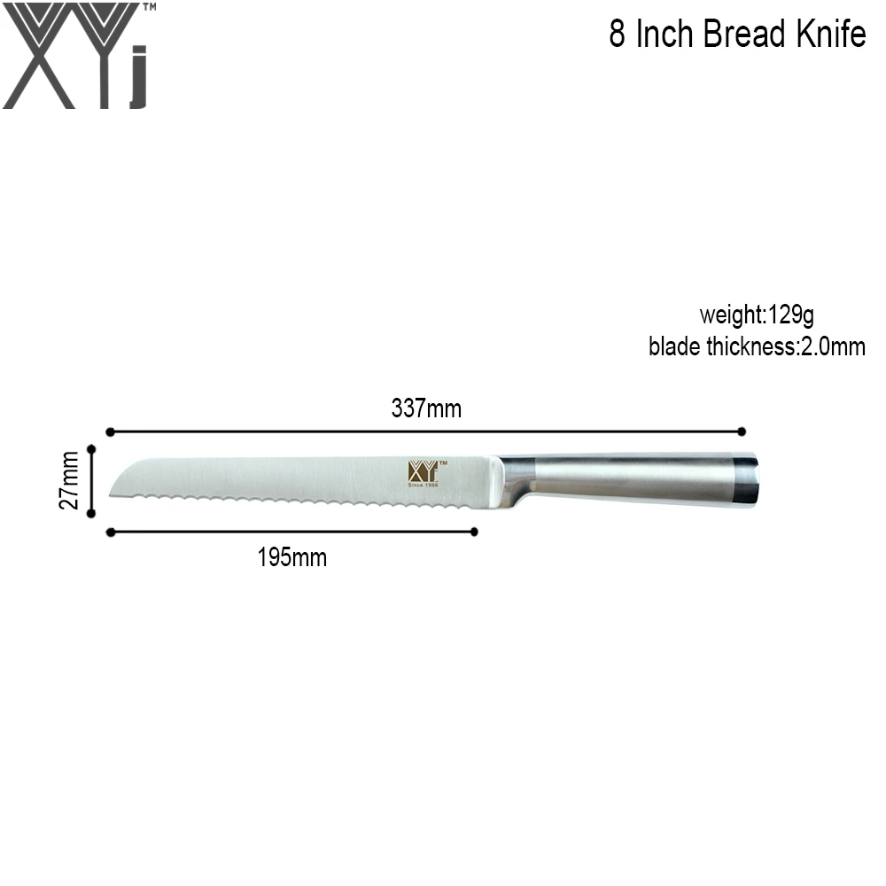 Хорошее качество XYj абсолютно 8 дюймов зубчатый нож для хлеба и 5 дюймов Универсальный нож из нержавеющей стали лучший домашний кухонный нож комплект из 2 предметов