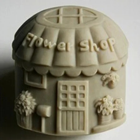 

House Pattern Flower growing Creative Decoration Craft Soap Silicone Mold