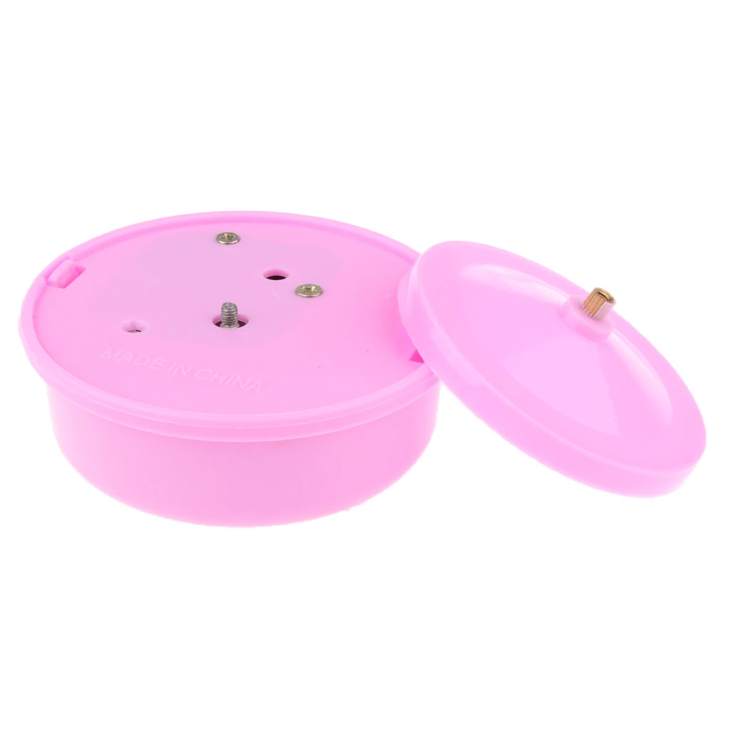 Pink Plastic DIY Round Rotating Music Box Base Wedding Xmas Birthday Gifts
