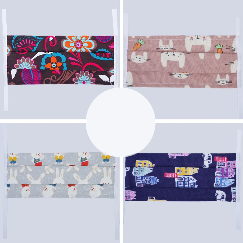 

Doctors Medical Operating Room Surgical Cap Masks Lace Masks White Cotton Printed Fashion Masks Thick cotton