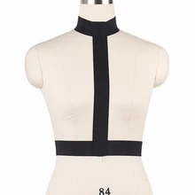 Панк Черный Эластичный Бандаж ремень каваи Косплей тело жгут бюстгальтер шеи вокруг 90-х женщин сексуальный укороченный Топ белье O0122