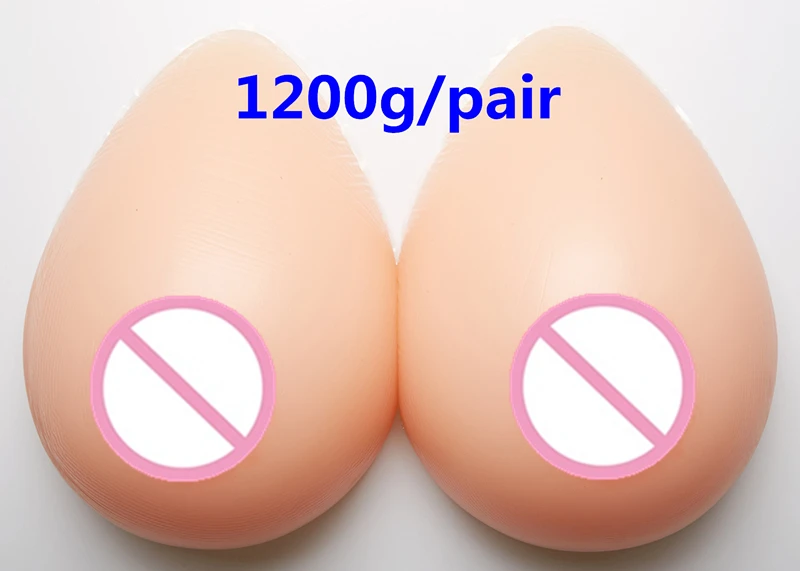 

1200g/pair Silicone Artificial Breast Fake Breast False Boobs Breast Form Silicone Falsies For Transgender and Crossdressing