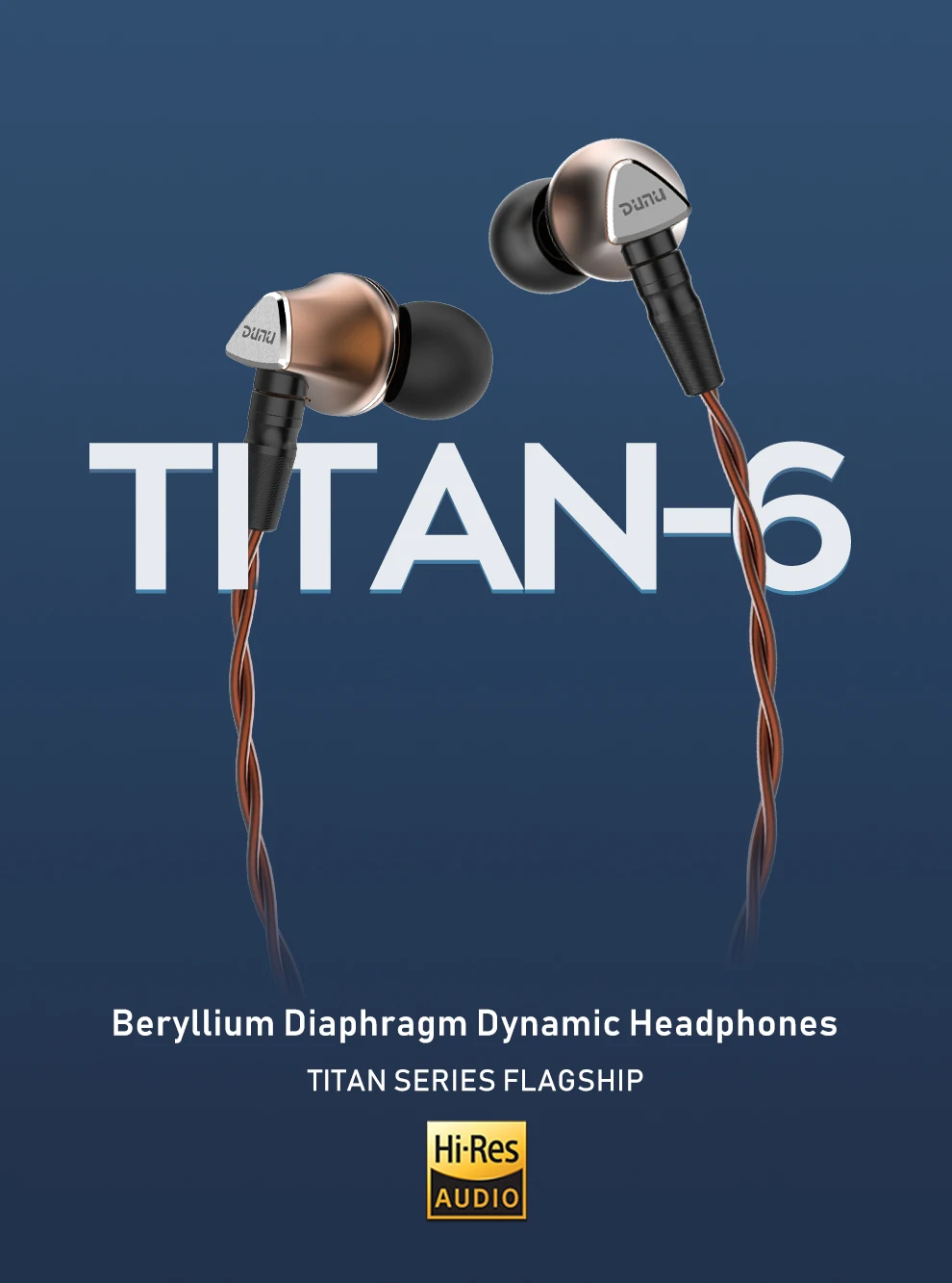 DUNU Titan6 Hi-Res Beryllium диафрагма динамический дайвер Hi-Fi в ухо наушник ультра широкополосный