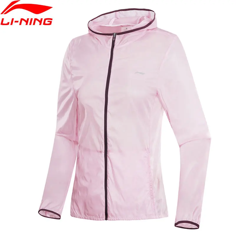 Li-Ning женские куртки для бега обычная посадка 100% нейлон дышащая подкладка с