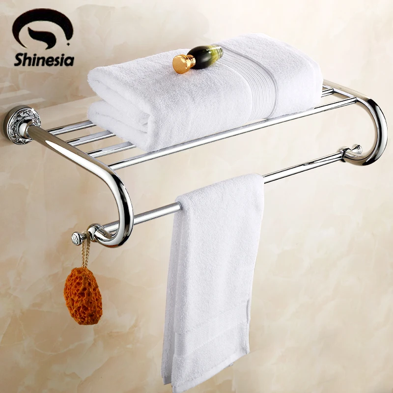 Buy Chrome Polished Solid Brass Carved Bathroom Towel