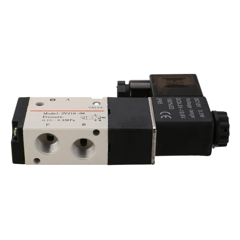Электромагнитный клапан DC12V 1/4 '' пневматический газовый 3 ходовой 2