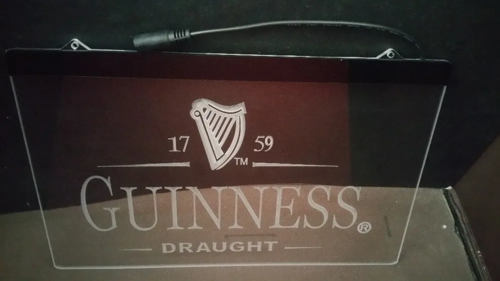 B09 Guinness Винтаж Логотип Пивной Бар Паб клуб 3d знаки светодиодный неоновый