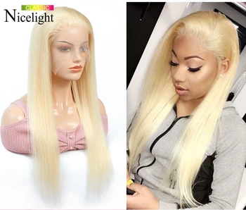 

613 Blonde Lace Front Wig Long Straight Human Hair Wig Glueless Wig Nicelight 13X4/4X4 Lace Front Wig Peruvian Lace front Wig