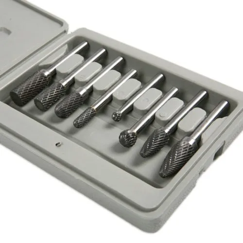 

8Pcs 1/4" Tungsten Carbide Burr Bit 6mm Rotary Cutter Files CNC Engraving Tool Nice Gifts