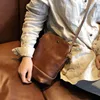 PNDME original retro handmade women's handbag soft genuine leather mobile phone small square bucket bag shoulder crossbody bags ► Photo 3/6