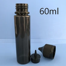 50 шт. 60 мл пластиковые ПЭТ черные флаконы-капельницы жидкость E сок жир глаз капля бутылка острый наконечник pilfer-proof cap Vape контейнер для масла