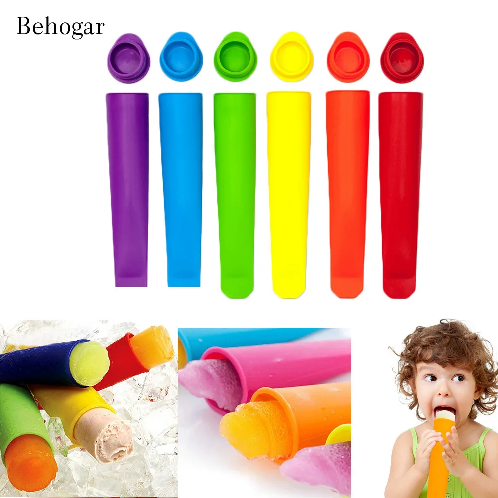 

Behogar DIY Silicone Ice Lolly Tray Molds Ice Pop Cube Mould Maker Tools for Making Yogurt Juice Fruit Ice Cream Candy Popsicle