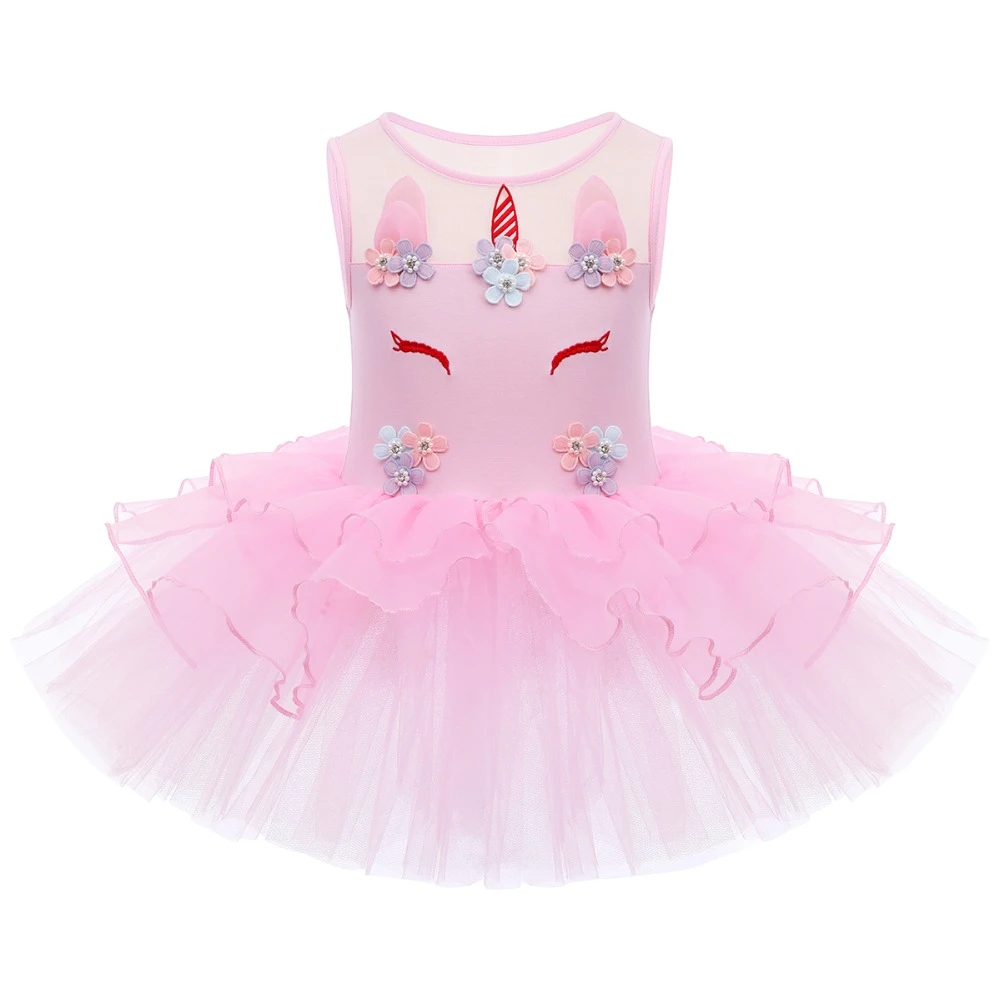 Baby Kids Girls Toddler Ballet Dance Tutu Dress Leotard Gymnastics Dancewear