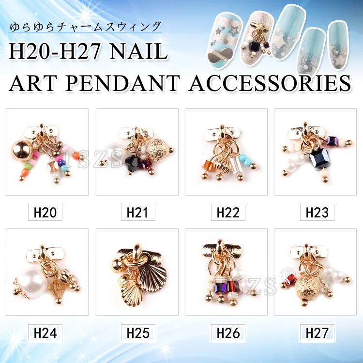 

3pcs /lot 3D Gold Pendant Unique Design pearl Nail Art Deco