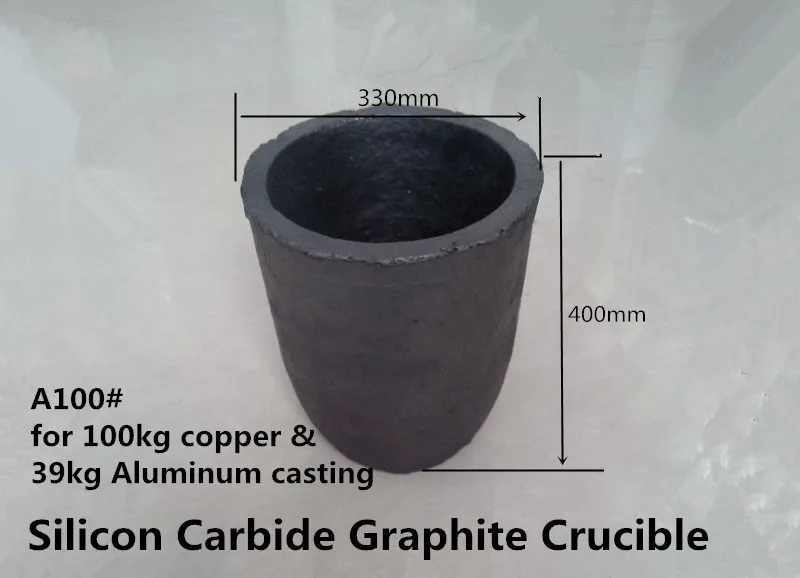 

A100# Silicon Carbide Graphite Crucible for 100kg copper and 39kg aluminum /Tin melting crucible for copper melting