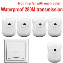 Большой излучатель колокол с 1 излучателем+ 5 Приемники дверного звонка водонепроницаемый 280 м беспроводной дверной звонок, дверной звонок, беспроводной, беспроводное кольцо