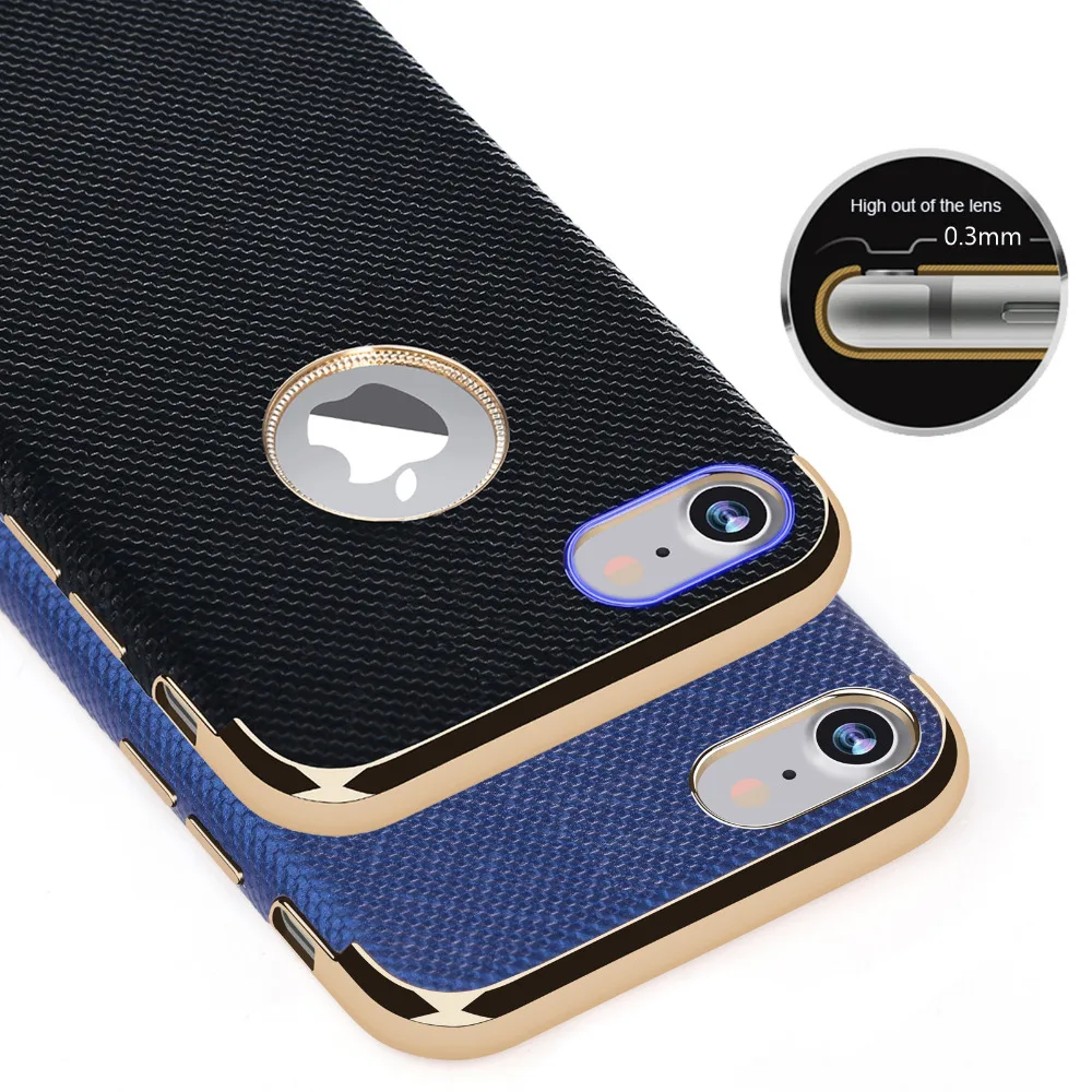 Yianerm-PU-Leather-Phone-Case-For-iPhone-7-7-Plus-Shockproof-Slim-Soft-TPU-Plating-Shell