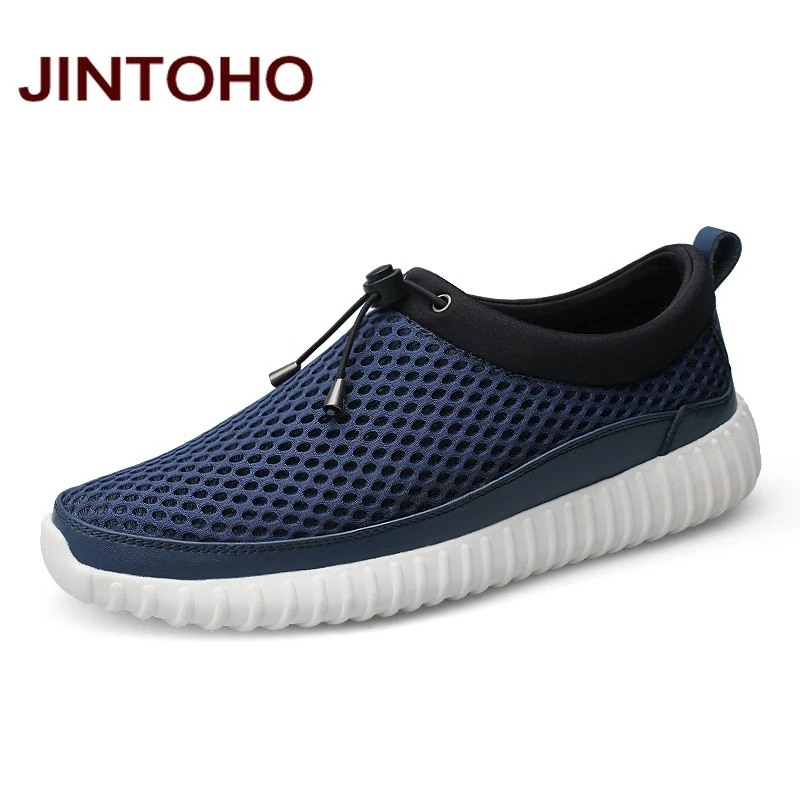 

JINTOHO Summer Slip On Men Loafers Fashion Breathable Mesh Men Shoes Brand Designer Flats Shoes Male Casual Shoes Mens Loafers