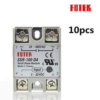 

10PCS SSR100DA SSR-100DA Manufacturer 100A SSR Single phase solid state relay,input 3-32VDC output 24-380VAC