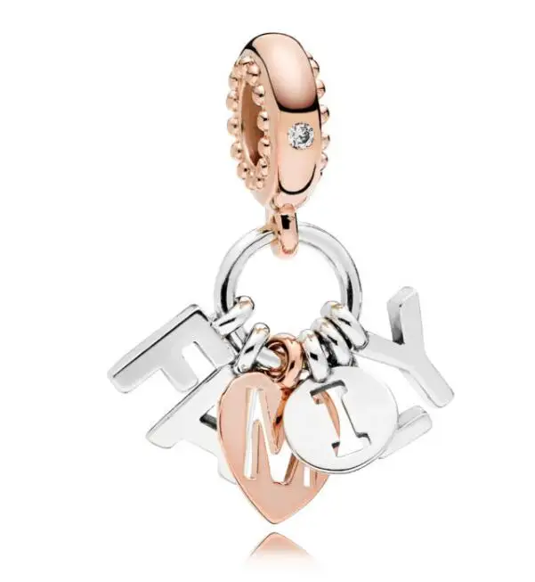 

Original 925 Sterling Silver Charm Rose Gold Perfect Family Pendant Beads Fit Pandora Bracelet & Necklace Diy Jewelry