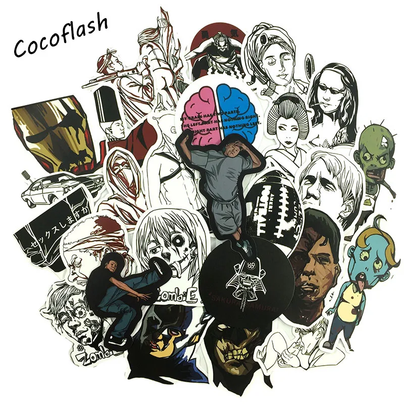 50PCS Japan Anime Horror Zombie Graffiti JDM Sticker For Laptop Guitar Motocycle Luggage Skateboard Doodle Decor Toy sticker