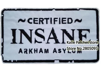 

5.5" x 3" Big Size Certified Insane Arkham Asylum Embroidered Iron On Patch, Movie Batman Children Clothing DIY Accessories