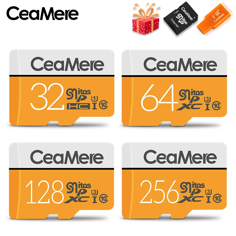 CeaMere Micro SD Card 256GB/128GB/64GB UHS-3 32GB/16GB/8GB Class 10 UHS-1 4GB Memory Card Flash Memory Microsd Free Crad Reader CeaMere Micro SD Card 256GB/128GB/64GB UHS-3 32GB/16GB/8GB Class 10 UHS-1 4GB Memory Card Flash Memory Microsd Free Crad Reader