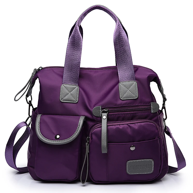 Женские сумки через плечо, Оксфорд, модные дизайнерские женские сумки, Портативная сумка на плечо, Офисная Женская сумка-хобо, сумка-тоут - Цвет: Purple
