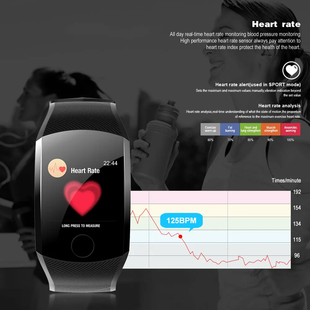  VERYFiTEK Q11 Super Long Standby Smart Watch Blood Pressure Heart Rate Monitor Fitness Bracelet Wat - 33017558059