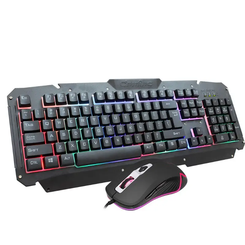 

Mechanical Keyboard Mouse Set USB Wired Computer Gaming Keyboard Backlit Mice for Laptop PC Gaming Gamer Player Equipment Kit Ac