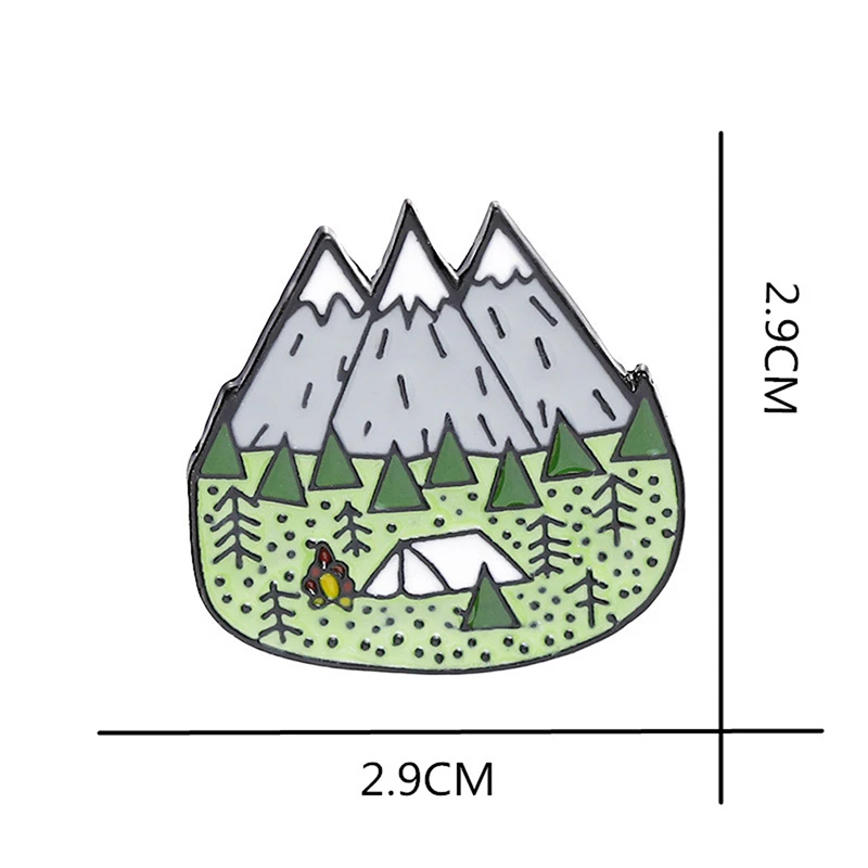 Приключения горный лес палатка булавка брошь Исследуйте природу эмалированные булавки Кнопка значок брошь для путешествий для женщин мужчин на открытом воздухе подарки