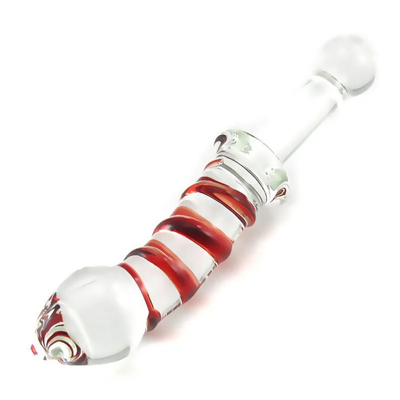 Pyrex glass font b dildo b font fake penis crystal anal beads butt plug prostate massager