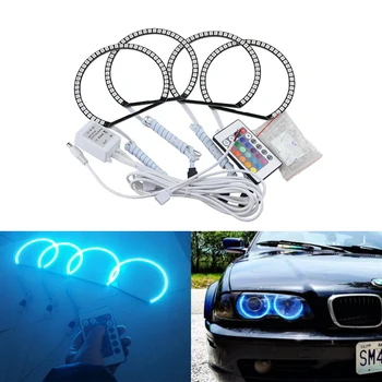 

Color Changing Remote Mode LED Angel Eyes SMD 5050 RGB Halo Rings Kit for BMW E46 Non Projector Headlights