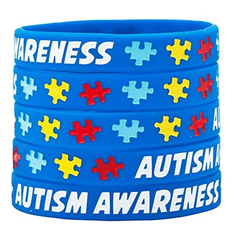 i have autism awareness bracelets silicone sports wristband puzzle pieces  (3)__