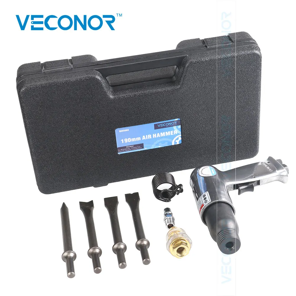 

190mm Pneumatic Air Hammer Kit With 4PCS Chisels For Chipping Riveting Cutting Piercing