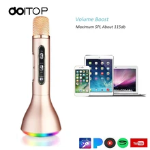 DOITOP Wireless BT Microphone Microfone Karaoke Handheld KTV Mic Singing Record Professional Player Speaker for Smartphones PC