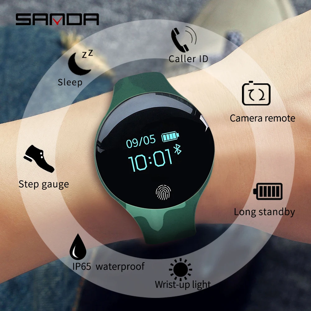 SANDA умные часы для IOS Android Мужские Цифровые часы Смарт Шагомер фитнес водонепроницаемые спортивные часы Bluetooth часы