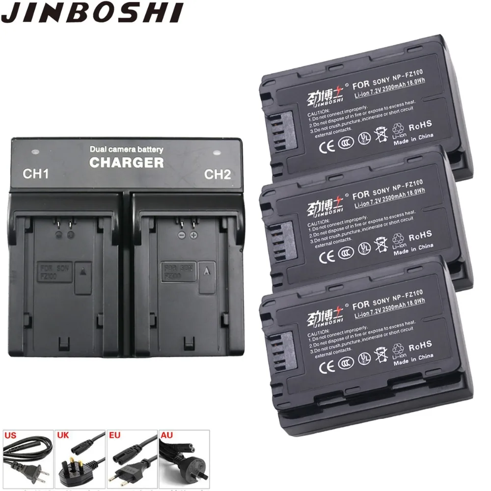 

3x NP-FZ100 NPFZ100 NP FZ100 Rechargeable Battery+LED Dual Charger for Sony BC-QZ1 Alpha 9 9R A9R 9S ILCE-9 A7R A7 III ILCE-7M3