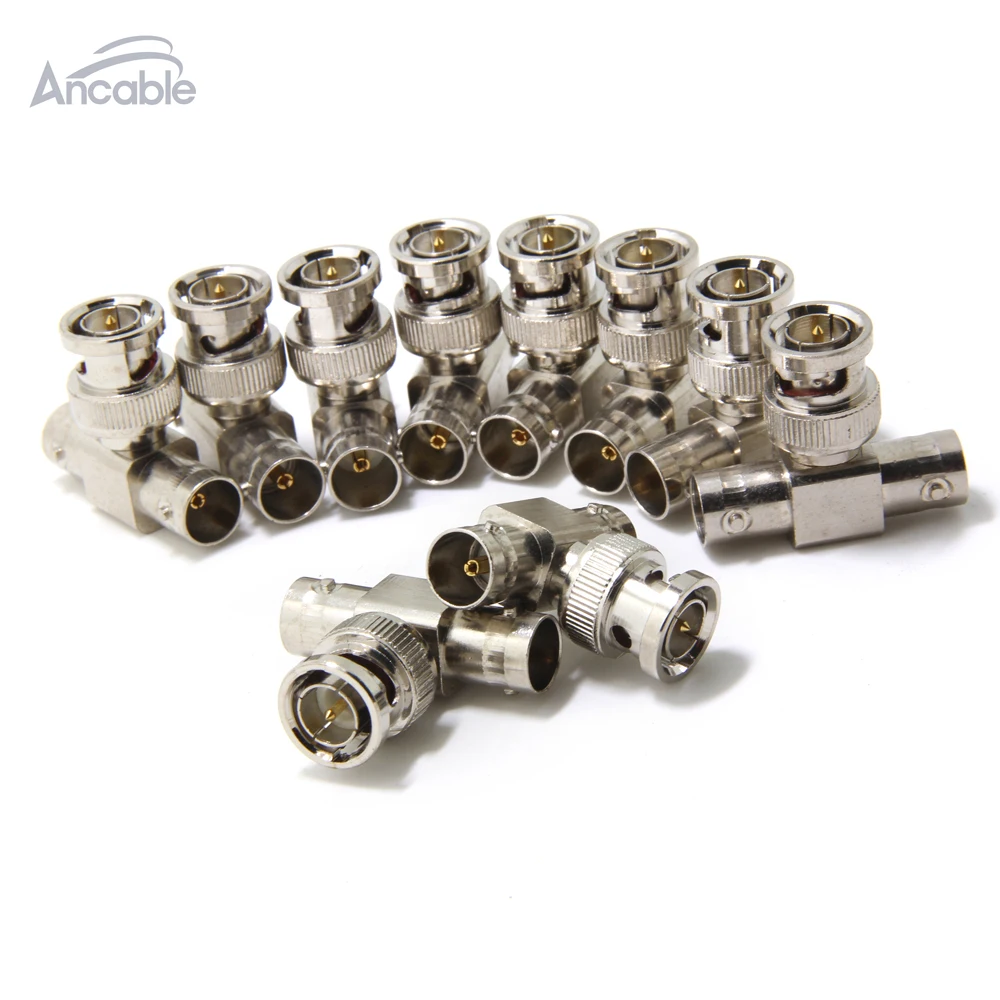 Ancable 10 Pack BNC Male к Dual Female Plug T Shape RF коаксиальный 3 ходовой сплиттер адаптер для