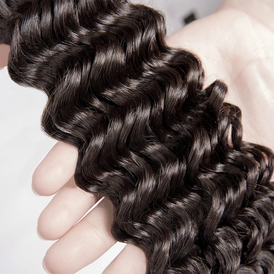 Excellent CEXXY Brazilian Virgin Hair Deep Wave 4 Bundles/Lot Human Hair Bundles Natural Color Free Shipping 3