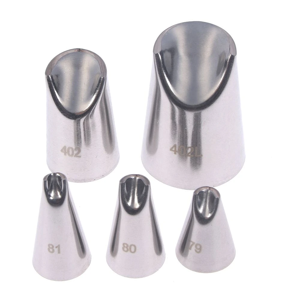 5pcs Petal Stainless Steel Icing Piping Nozzle Cream Tips Cake Cream Pastry YJFR 