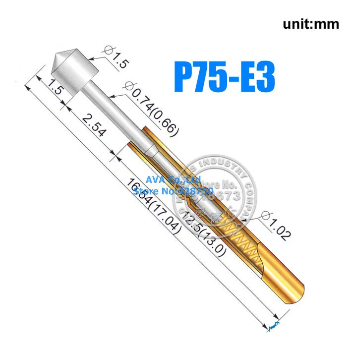 100 шт. p75-e3 диаметр 1.02 мм 100 г Весна Тесты зонд Булавки