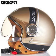 Casco de motocicleta BEON marca capacete moto rcycle Masculino Femenino vintage moto rcycle cascos ECE aprobado lente de visor de chorro cruzado transparente