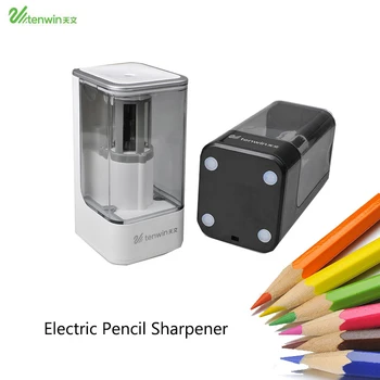 

TENWIN Electric Pencil Sharpener High Quality Automatic Electronic And One Hole Plug In Use Safety For Kids 8006