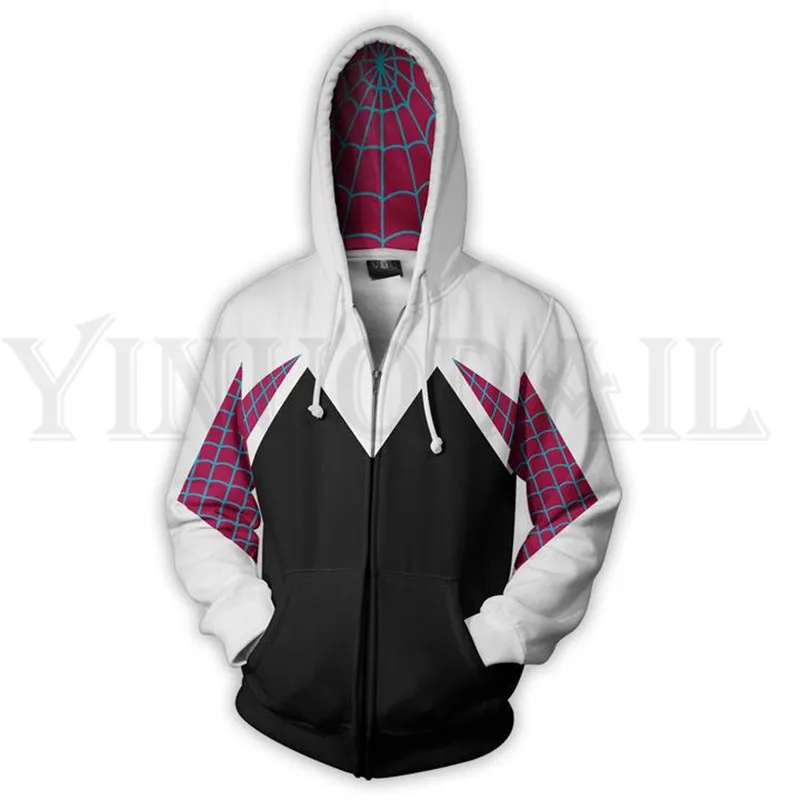 

Men and Women Zip Up Hoodies Venom Spiderman 3d Print Hooded Jacket Mravel 4 Movie Superheroes Sweatshirt Streetwear Costume