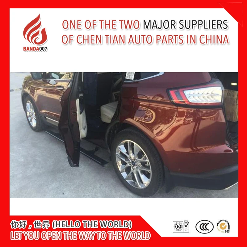 High quality Aluminium alloy Automatic scaling Electric pedal side step running board for Edge 2015